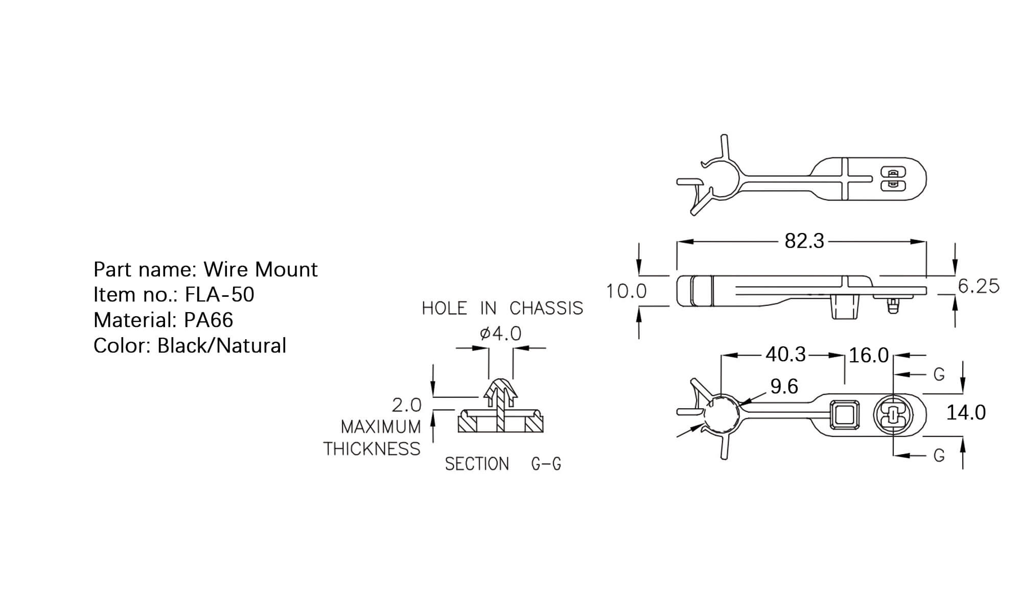 Plastic Wire Mount FLA-50